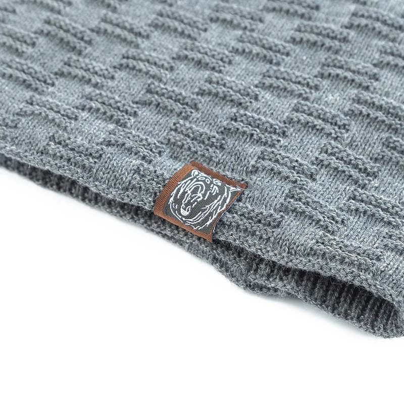 Nowa czapka zimowa z metką tygrysa Unisex dodaje futrzaną ciepłą czapka beanie modna czapka z dzianiny dla mężczyzn i kobiet narty terenowe zimowa