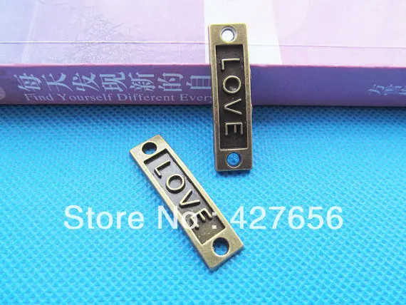 20pcs Antique Silver tone/Antique Bronze Sideway Love Side Way Connector Pendant Charm/Finding,Bracelet Charm,Necklace Pendant