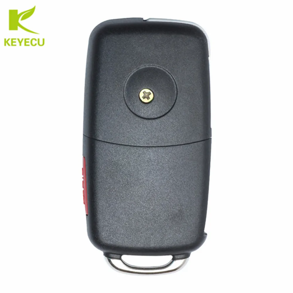 KEYECU 3+1Button Flip Remote Key Fob Without keyless 315 / 434MHz With ID46 Chip for Volkswagen Touareg 2004-2011 3D0959753AK