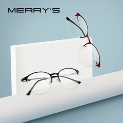 MERRYS DESIGN Unisex Fashion Trending Oval Glasses Frame Men/Women Myopia Prescription Half Optical Eyeglasses S2042
