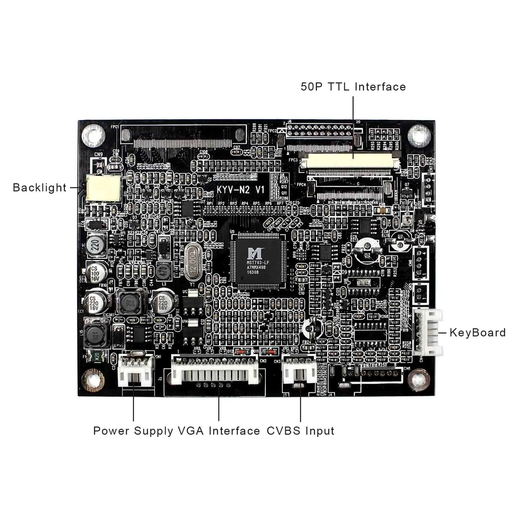 Vga + Av Scheda Del Controller di 5 "ZJ050NA-08C Replcace AT050TN22 V1 640X480 Pannello Lcd
