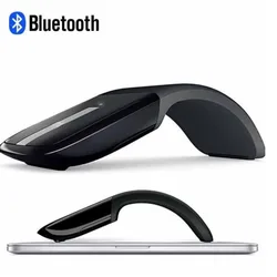 CHYI Bluetooth Foldable Wireless Computer Mouse Ergonomic Optical Mause Arc Touch 3D Folding PC Slim Mice For Microsoft Laptop
