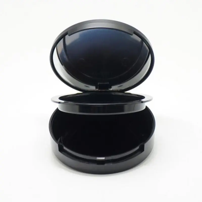 Wholesale Plastic Black Empty 12g Double layer Powder Box with Mirror Women Packaging Refillable 12g Container F20171403