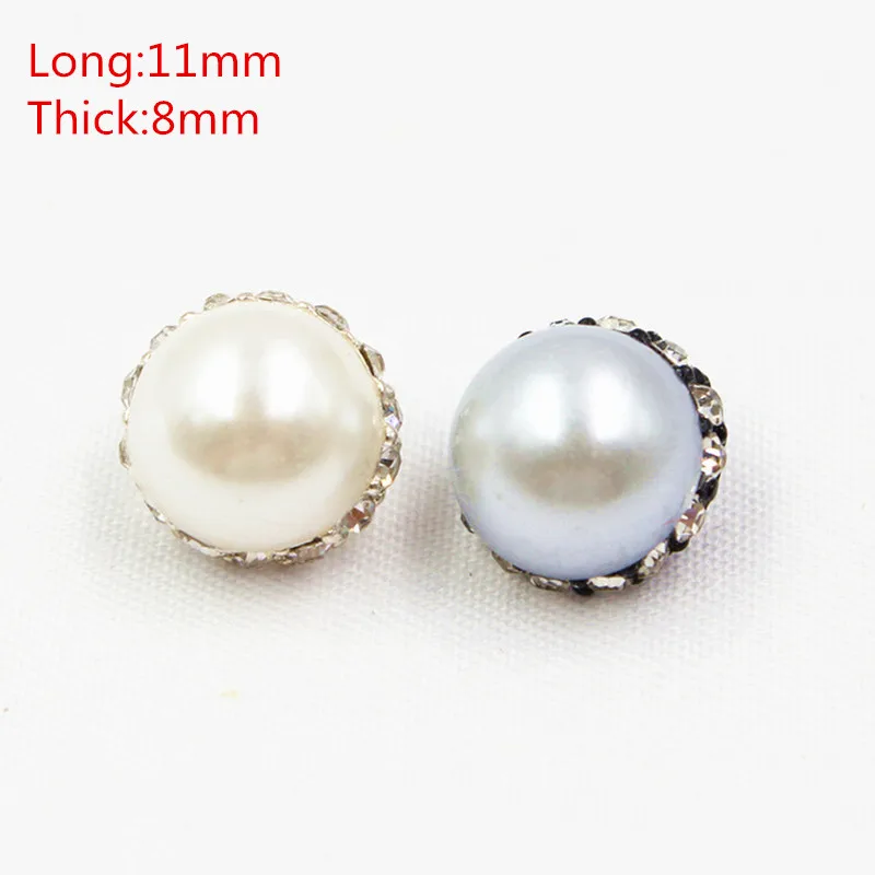 1651814,1pcs/Lot 11mm 2color select  Rhinestone pearl inlaid metal buttons flower Clothing accessories Jewelry Accessories diy