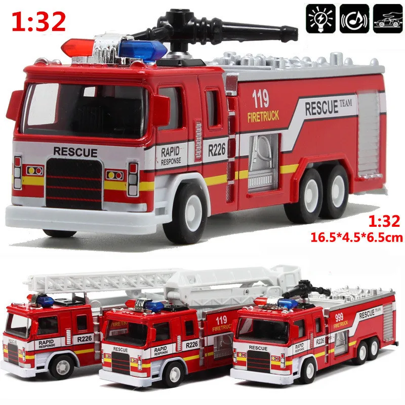 Mini 1:32 scale alloy construction vehicles, pull back model toys cars,Fire truck,Diecast car,free shipping