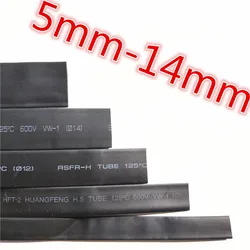 1meter 2:1 Black 5mm 5.5mm 6mm 7mm 8mm 9mm 10mm 11mm 12mm 13mm 14mm Heat Shrink Heatshrink Tubing Tube Wire Dropshipping