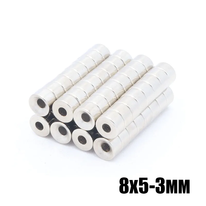 

100pcs 8x5-3 mm Round Countersunk Ring Magnet 8mm x 5mm Hole 3mm Rare Earth Neodymium Magnet 8*5-3 mm