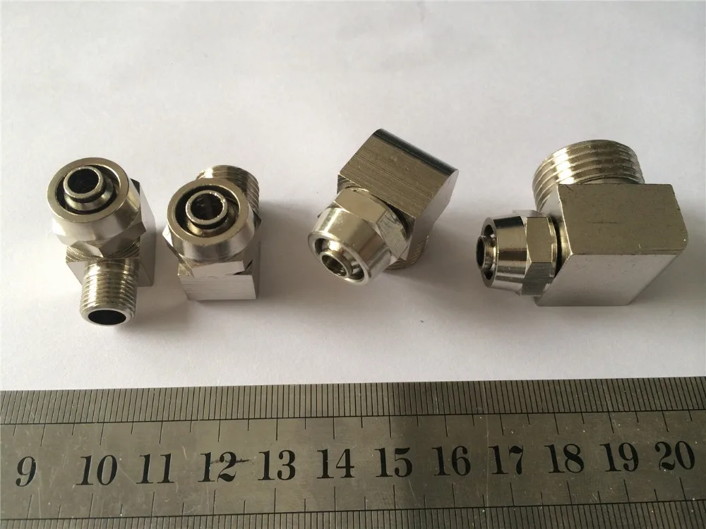 LOT2 BSP Male Elbow Brass 10mm OD Coupler Connector Compression fitting