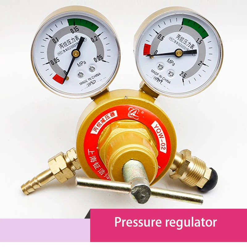 

G5/8'' full brass big valve body Propane pressure regulator pressure gauge