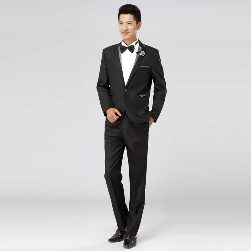 Bühnenauftritt, Choranzüge, Jacke + Hose, junger Mann, koreanischer Stil, Meisterzeremonien, Kleidung, Emcee-Moderator, schlanke Uniform