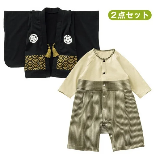 Hooyi Kimono romper suits for baby boy\'s cardigan coats rompers sets Japan Costumes Children Jumpsuits Outfits