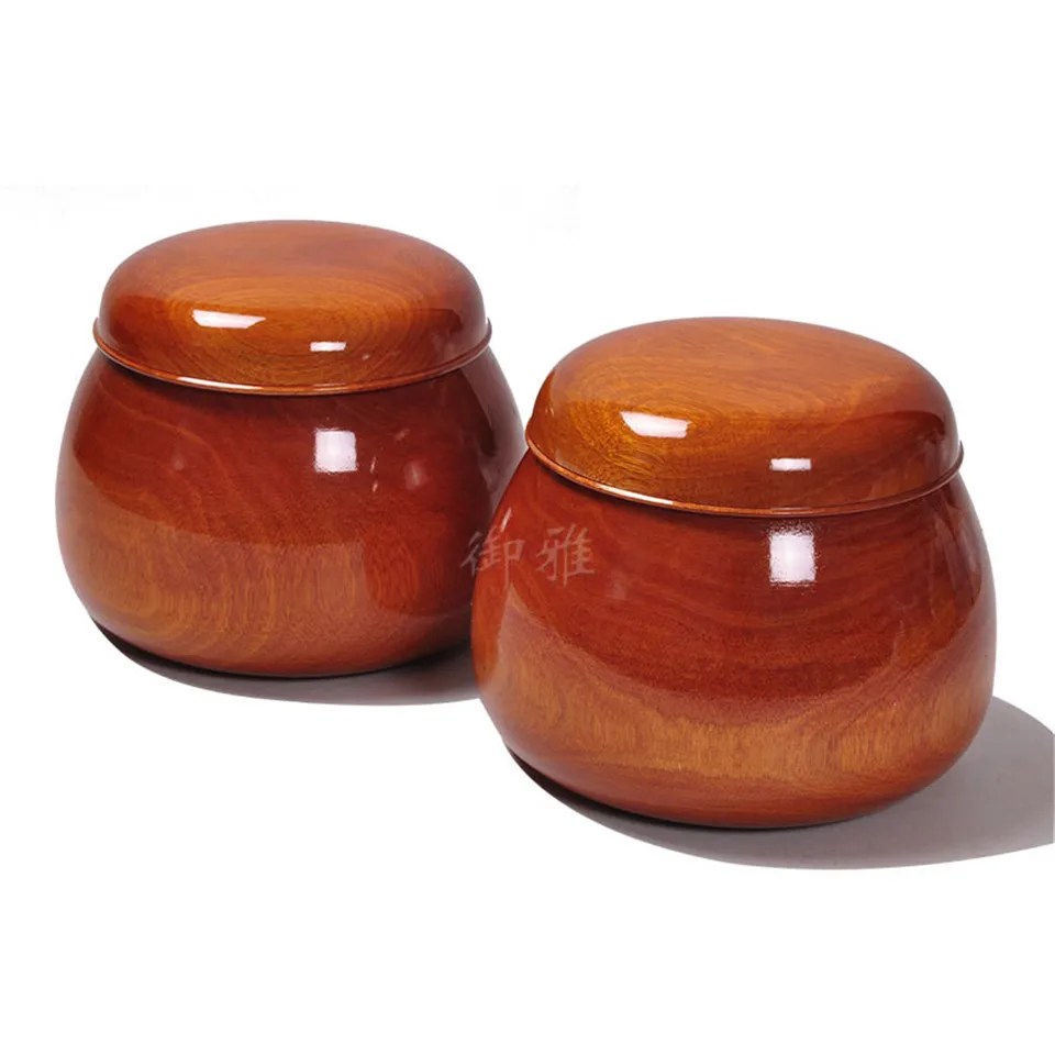 Luxury High-end Jujube Wooden Go Chess Jar 16*13.5cm Chinese Old Game of Go Weiqi Checkers Boxes For 19 Road 361 Pieces