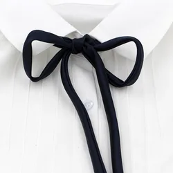 9 colors Fashion 2017 JK bow tie for women Japanese Style tie solid self-tie black red lilac blue pink streamers For uniform