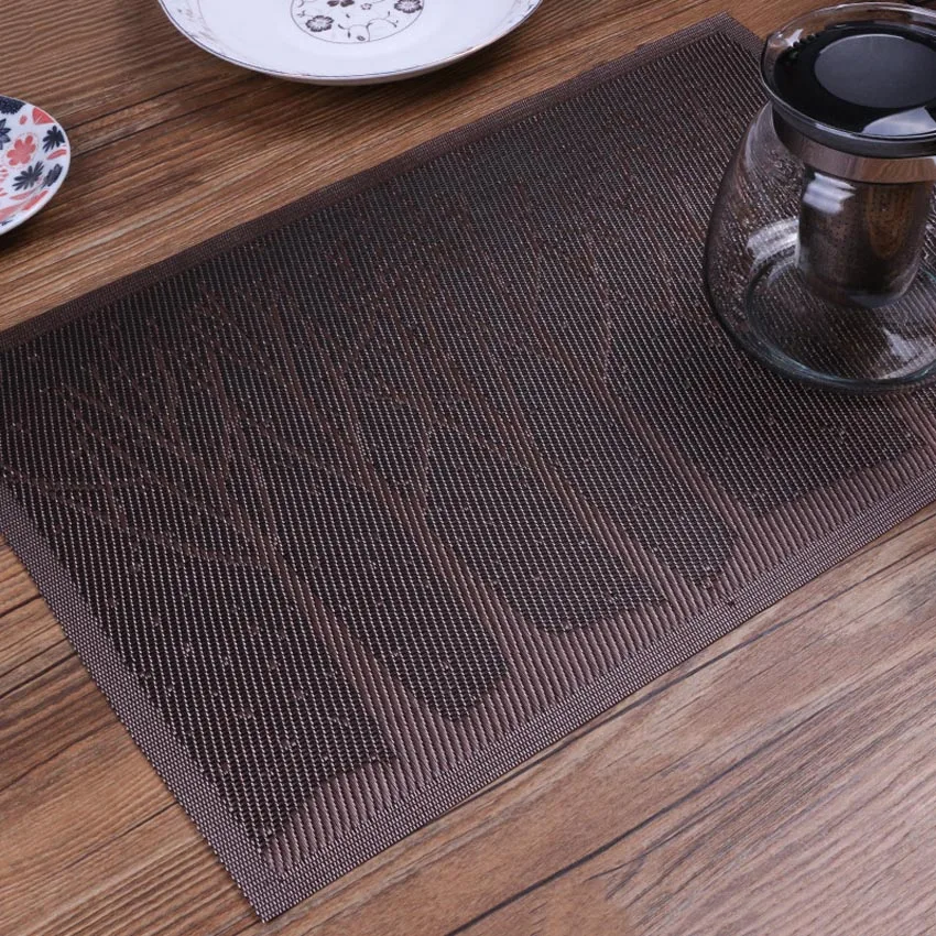 4pcs/lot Placemat Upscale Christmas Tree Pvc Placemats for Dining Table Mat Pot Bowl Mat Drink Coasters Non-slip Insulation Pads