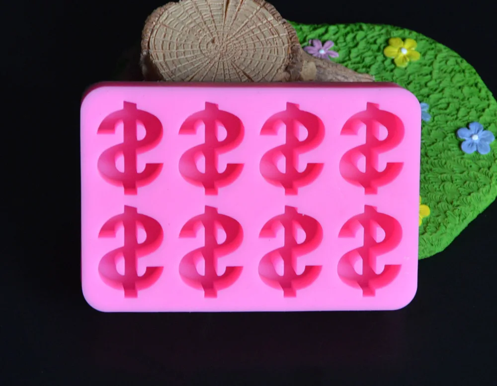 $ Dollar Symbol Money Sign Silicone Fondant Mold, Chocolate Mold, Cake Decoration Tools,USD Cake Mold H542