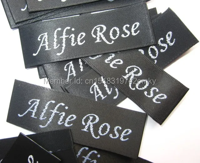 

Customized clothing black satin labels/Trademark manufacture woven&printed labels/garment printed tags/hang tag Free Shipping