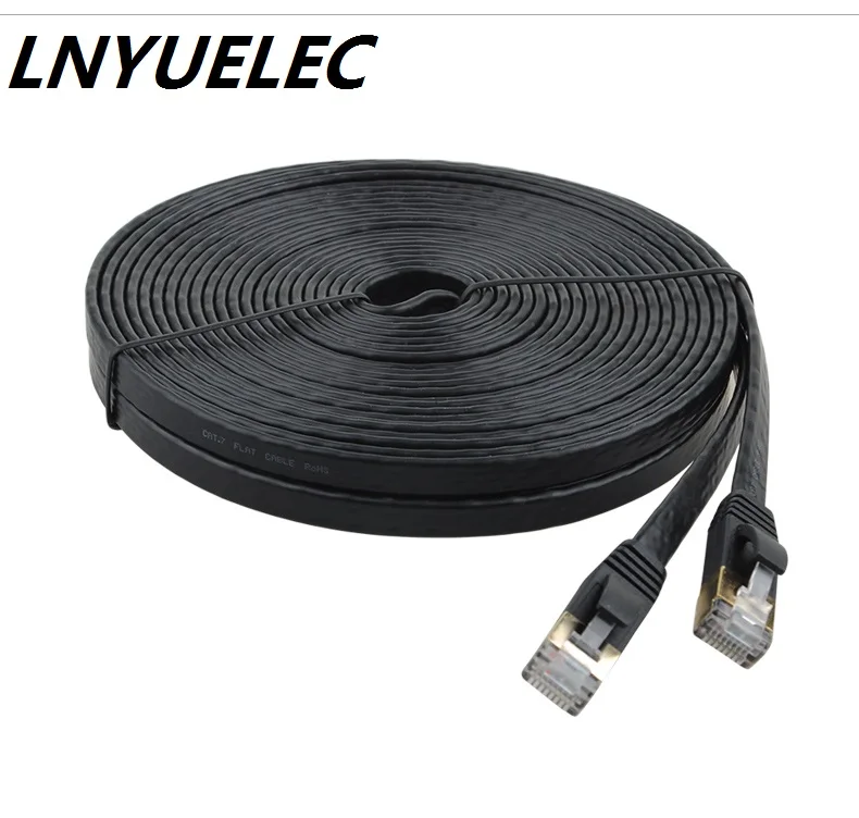 High Standard 10M 33FT/CAT7 Flat Ethernet Network Cable RJ45 600MHz Patch Lan Ethernet Cables for PC Laptop