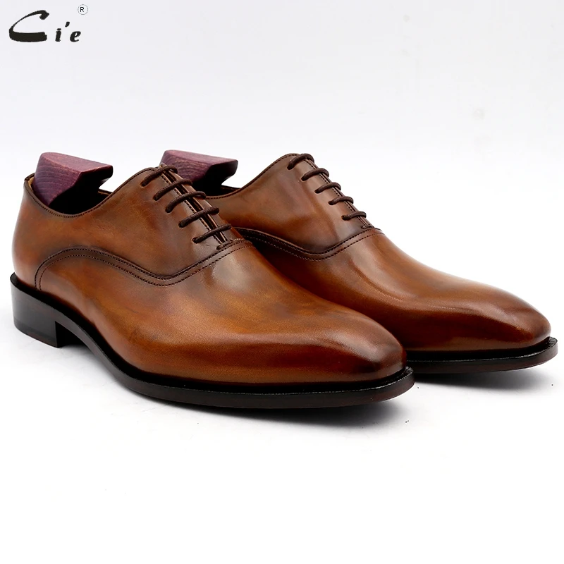 Cie Men Dress Shoes Leather Patina Brown Men Office Shoe Genuine Calf Leather Outsole Men Suits Formal Leather Handmade No.5