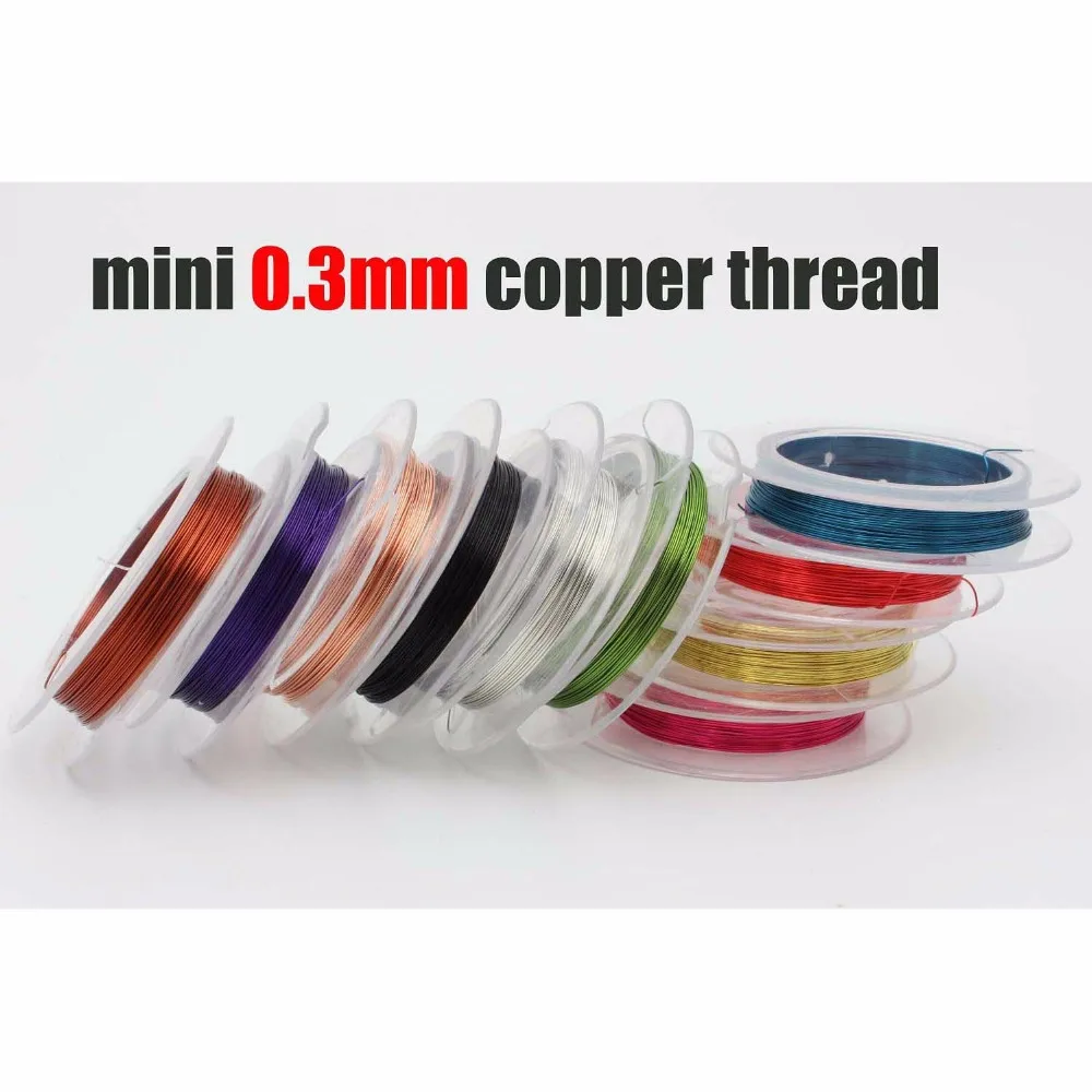 Tigofly 10 Random Colors Mini 0.3mmX10m Copper Wire Thread Larvae Nymph Fly Fishing Lure Ribbing Body Making Fly Tying Materials