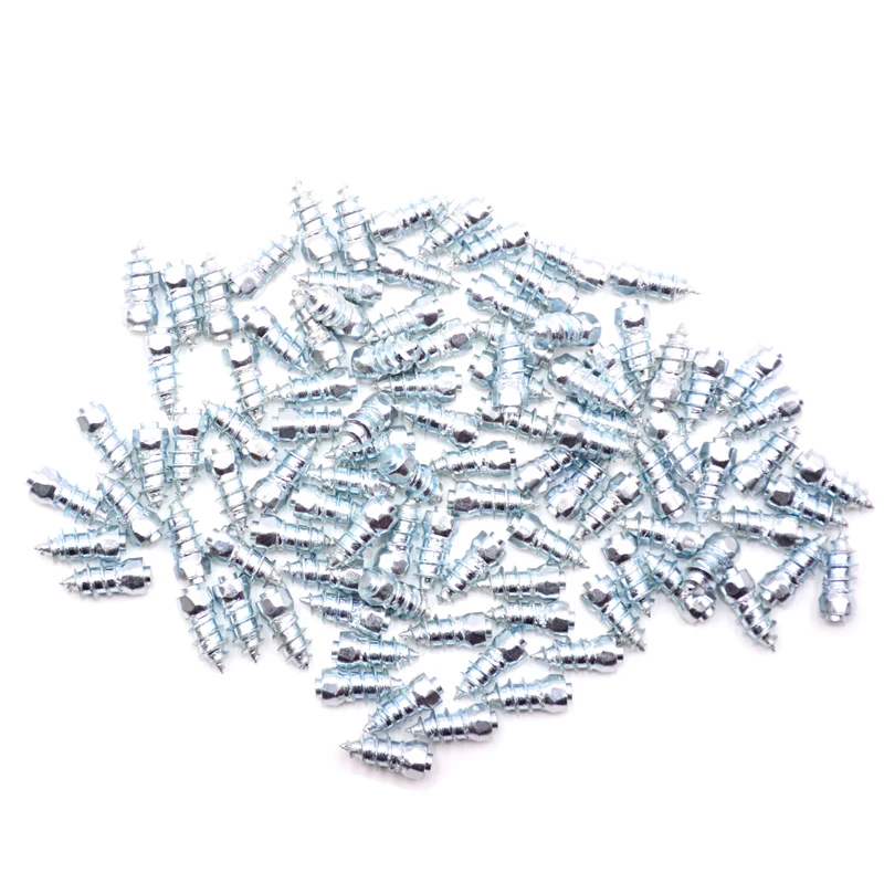 100PCS 6*15mm Car Tires Studs Screw Snow Spikes Wheel Tyres Snow Chains Studs For Shoes ATV Car Motorcycle Tires Winter