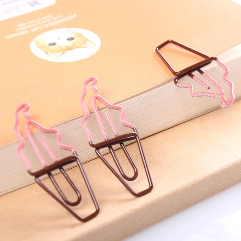 Cartoon Carrot Paperclip Bookmark Cute Sweet Cone Paper Clip Pea Paperclip Kawaii Accessories Kawaii Stationery Paperclips Metal