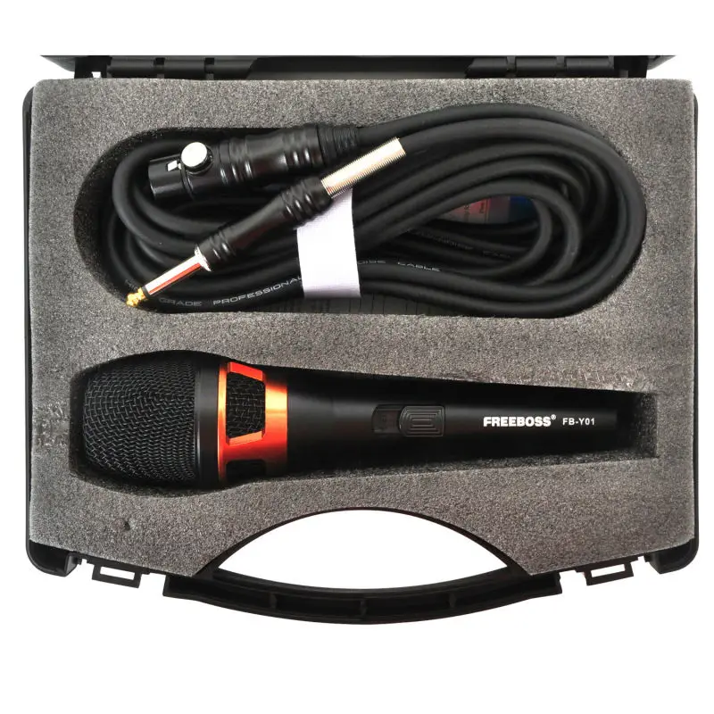 ไมโครโฟนสายไมโครโฟนแบบใช้มือถือแบบไดนามิกไดอะแฟรมขนาดใหญ่ Cardioid ไมโครโฟนสำหรับคาราโอเกะ FB-Y01