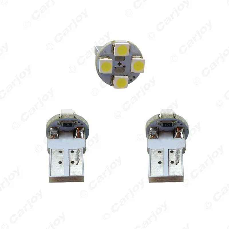 LEEWA 50pcs Car T10 W5W 4 LED SMD 1210/3528 Car Tail / Turn Light Bulb Cool White 12V #CA1640