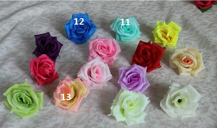 Rose head Diameter 7-8cm Artificial Flowers Silk Camellia Rose head100p Artificial Silk Camellia Rose Flower Head FB003