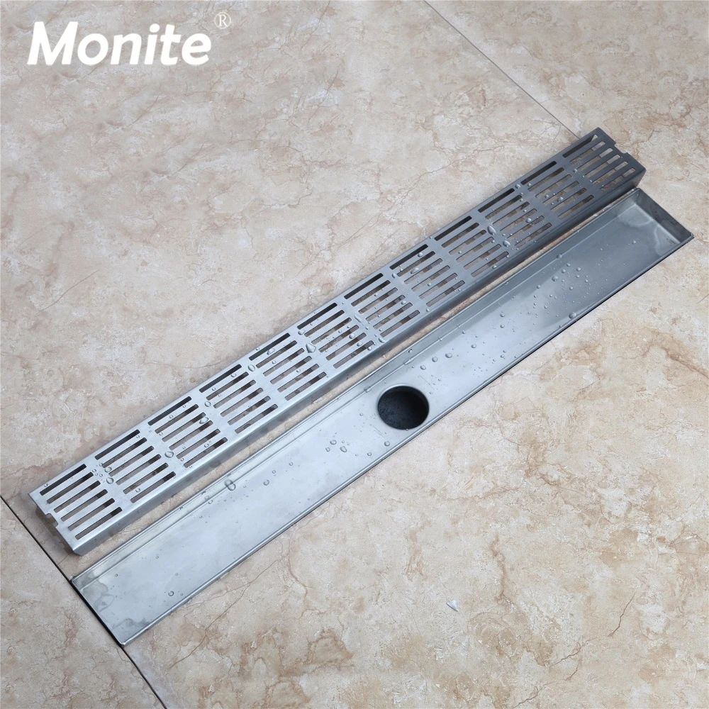 

Luxury Bathroom Drains Rectangle Type 304 Stainless Steel Bathroom Linear Shower Floor Drain Srainer 600mm x 67mm