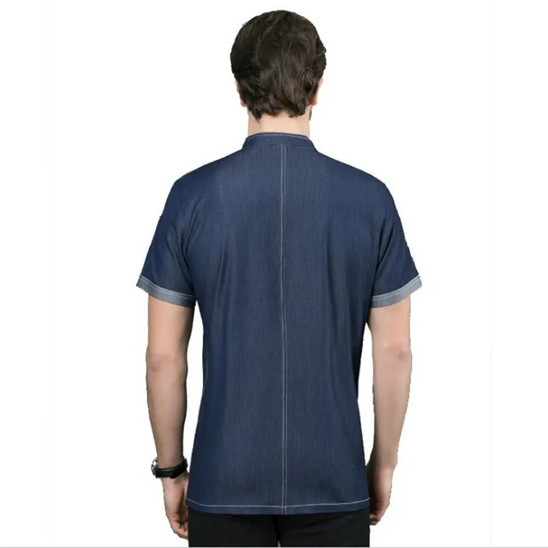 Combinaison de Chef à manches courtes, uniforme de cuisine de Restaurant pour hommes, respirant, serveur de boulangerie d'hôtel, grande taille, vêtements de cuisine H2085