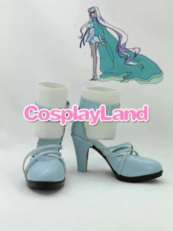 

Customize Boots Macorss Frontier -Itsuwari no Utahime Sheryl Nome Light Blue Coplay Shoes Cosplay Costume Anime Party Shoes