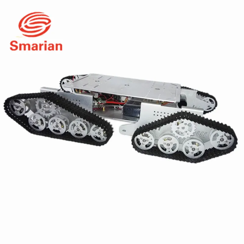 Official smarian silver Caeser TD900 4WD Tracked Metal Tank Car Chassis Smart Robot Toy Robotic Competiton Diy Tracked Crawler