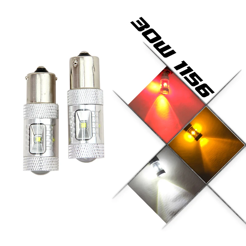 

30W 1156 BA15S P21W 382 reverse brake light super bright LED headlight light bulbs canbus no error