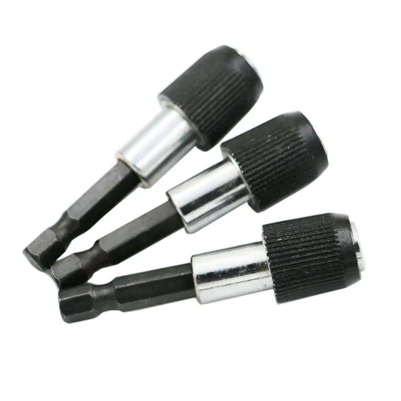 3PC Good Quality Chrome Vanadium Steel Magnetic Screwdriver Bit Holder 60MM With Aluminium Elastic Cover 1/4