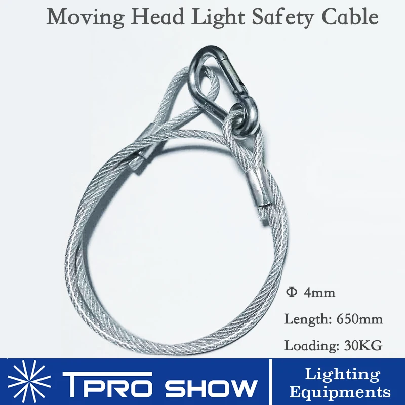 10pcs Moving Head Safety Cable Steel Wire 65cm Length Stainless Rope Protection LED PAR DJ Light Mounted Lighting Stand Truss