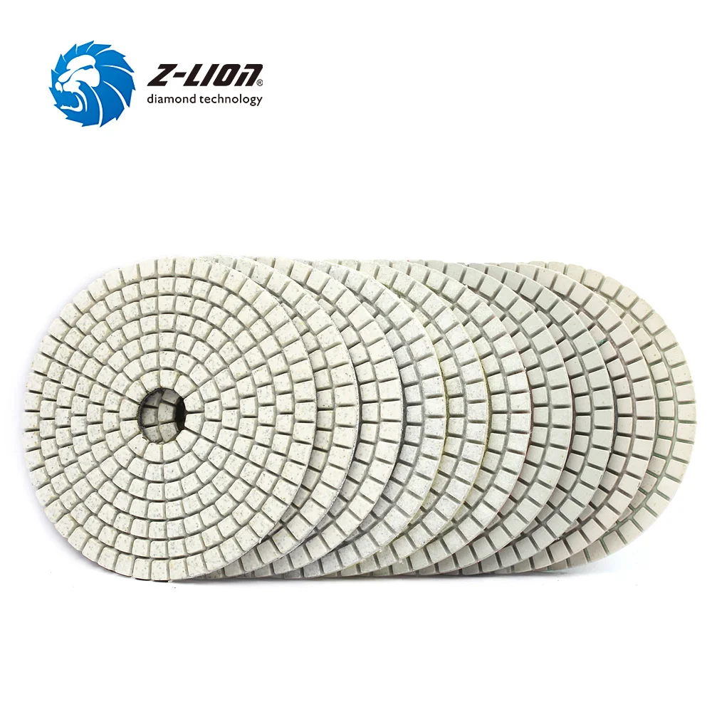 Z-LION 10pcs 4 Inch Wet Diamond Polishing Pad For Granite Marble Concrete Angle Grinder Granite Polishing Tool Abrasive Wheel