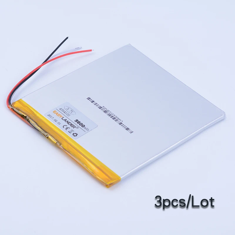 

3pcs/Lot 4594105 3.7V 5600mAh Rechargeable Li-Polymer Li-ion Battery For Tablet PC PAD DIY E-Book PSP DVD power bank 3-wire