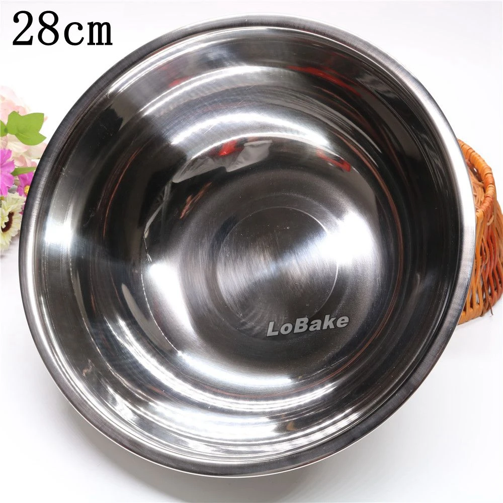 

Brand new 28cm top quality thick stainless steel egg beating pan bowl kneading basin dinner pans cooking tools kitchen gadgets