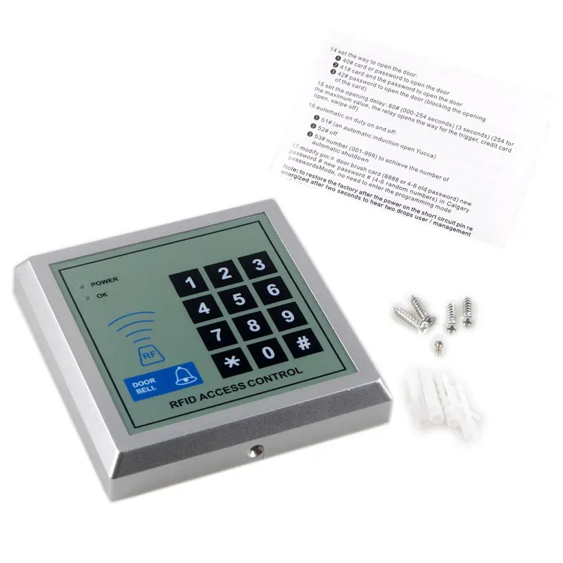 2000Users RFID Access Control ID Card 125KHZ WG Access Keypad and Code Access control system card Reader 12V DC