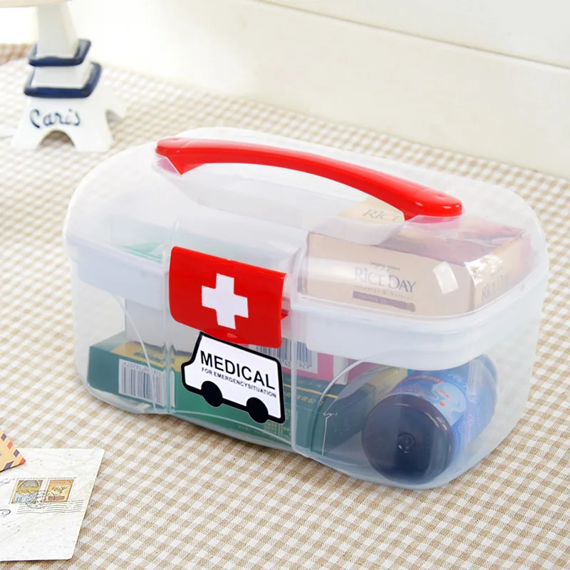 

Portable Home Medical Kit Storage Case PP Empty Medicine Bandages Storage Box For Car Home Travel Outdoor Camp