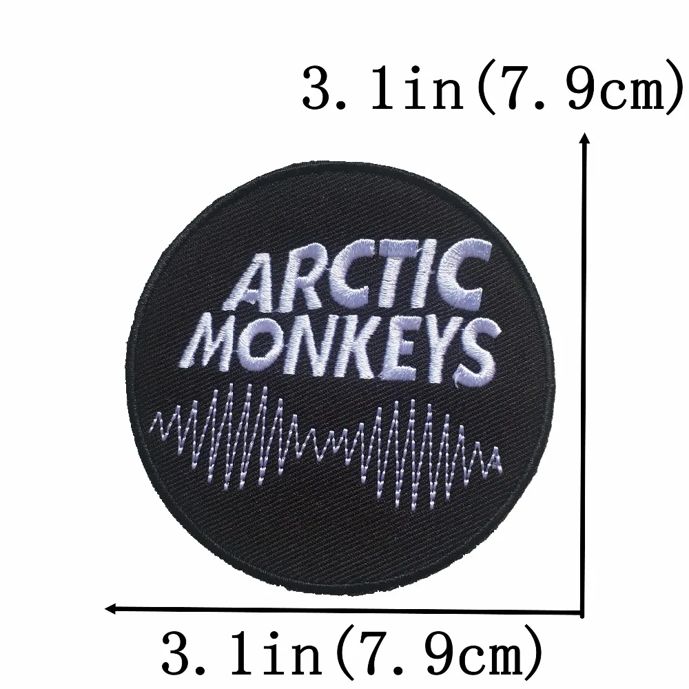 7.9 cm Round ARCTIC MONKEYS Patches Iron on Patch for Kids Clothes Jacket Handmade Embroidered Applique DIY Decoration Patchwork