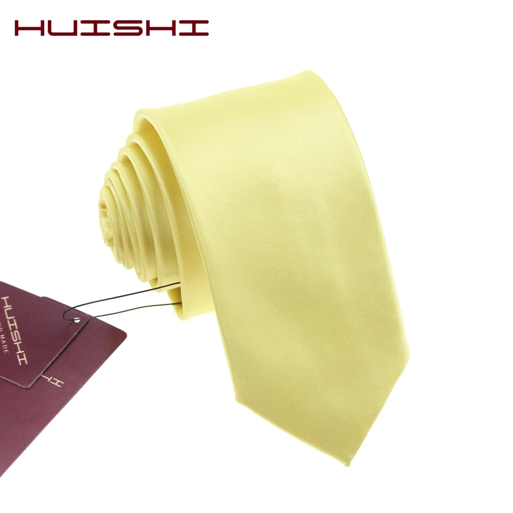 

HUISHI/оптовая продажа, однотонный клетчатый галстук в полоску, светло-желтый, цвета шампанского, золотой, галстук для офиса, мужские свадебные водонепроницаемые жаккардовые галстуки высокого качества