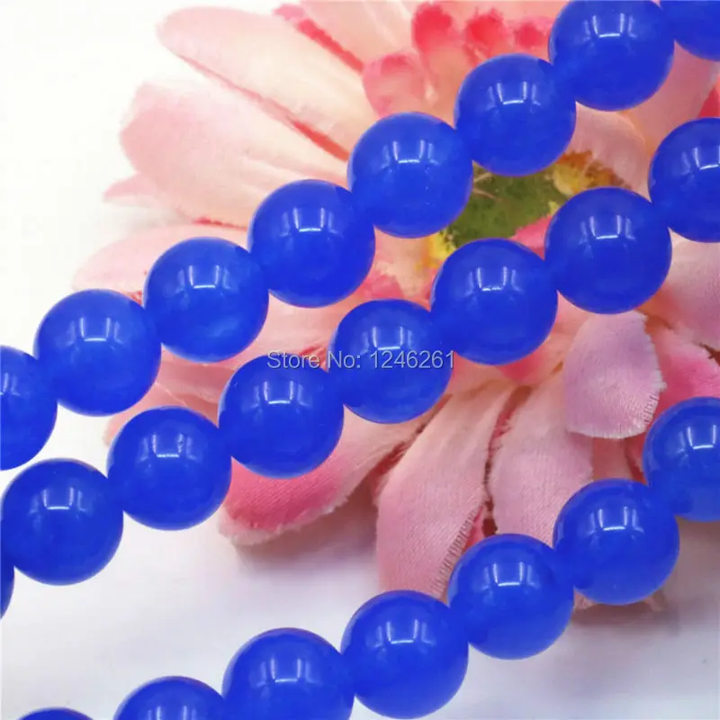 Blue Chalcedony Ornaments 4 6 8 10 12mm Crafts Loose Beads Balls Diy Stone For Necklace Bracelet Jewelry Making Girls Gifts Gems