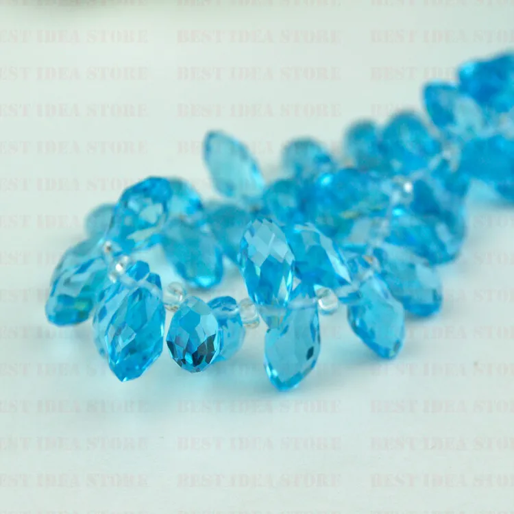 

100pcs 6x12mm Lake Blue Color Briolette Pendants Waterdrop Crystal Glass Jewelry Loose Teardrop Beads DIY