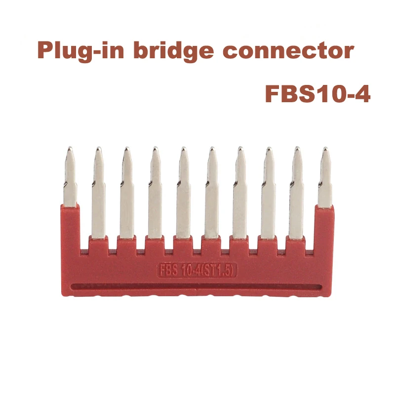 FBS10-4 Spring Terminal Block Central Connector Din Rail Bornier ST-1.5 Plug-in bridge Center Short Connection Strip