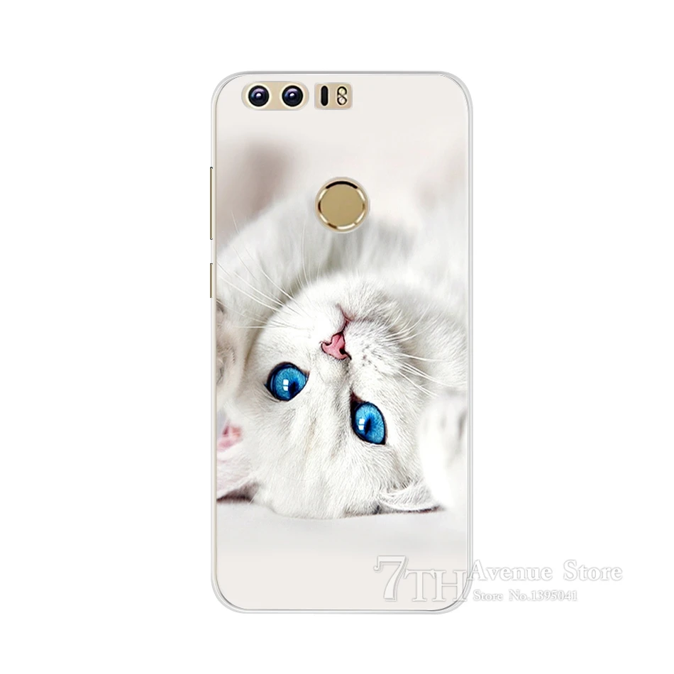 For Huawei Honor 8 Case 5.2 inch Soft Silicone TPU Phone Case Back Cover For Huawei Honor 8 Honor8 FRD-AL10 Case Cover Cute Cat