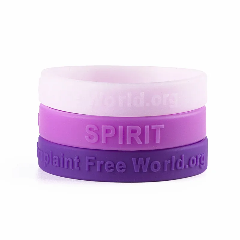 3PCS A Complaint Free World.org Silicone Bracelets&Bangles Purple Sports Spirit Wristbands Men Women Lovers' Student Gifts SH285