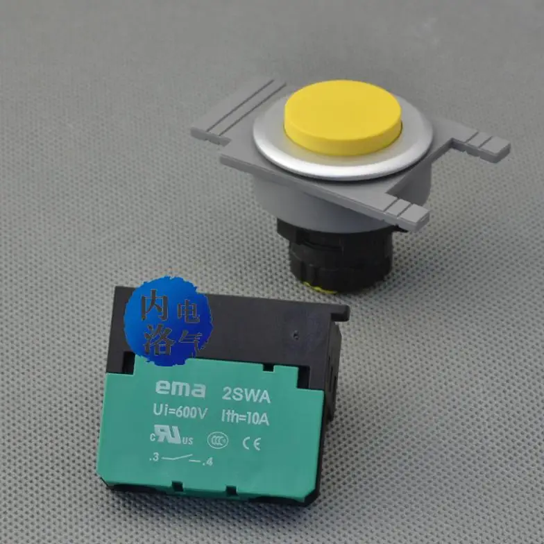 [ SA ]Imports EMA 30mm illuminated pushbutton switch iself-resetting E3P2 * red yellow blue and black 1NO/1NC--10PCS/LOT