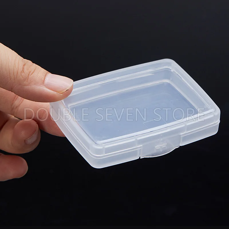 10pcs 7.7cm Rectangle Flip Cover Plastic Storage Box PP Transparent Small Case Pack boxes DIY Making Part Material Accessories