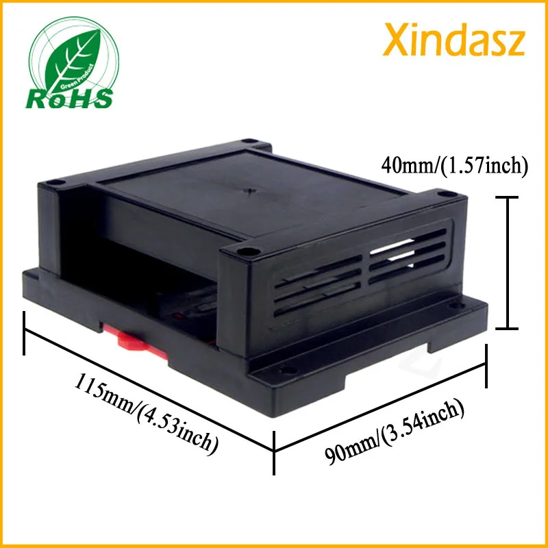 5pcs/Lot 115*90*40mm Black Plastic electrical box plastic din rail enclosure for electronic box